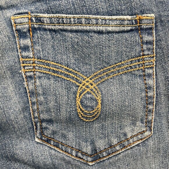 Roxy Sunset Beach Flare Jeans Women’s 7 (31x31) Blue Y2K Boho Western Rodeo Surf - Picture 6 of 14